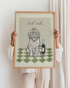 custom pet portrait from photo framed wall art dog illustration
