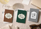 Custom striped playing cards with dogs for wedding favors