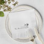 Napkin with last name and dog for wedding