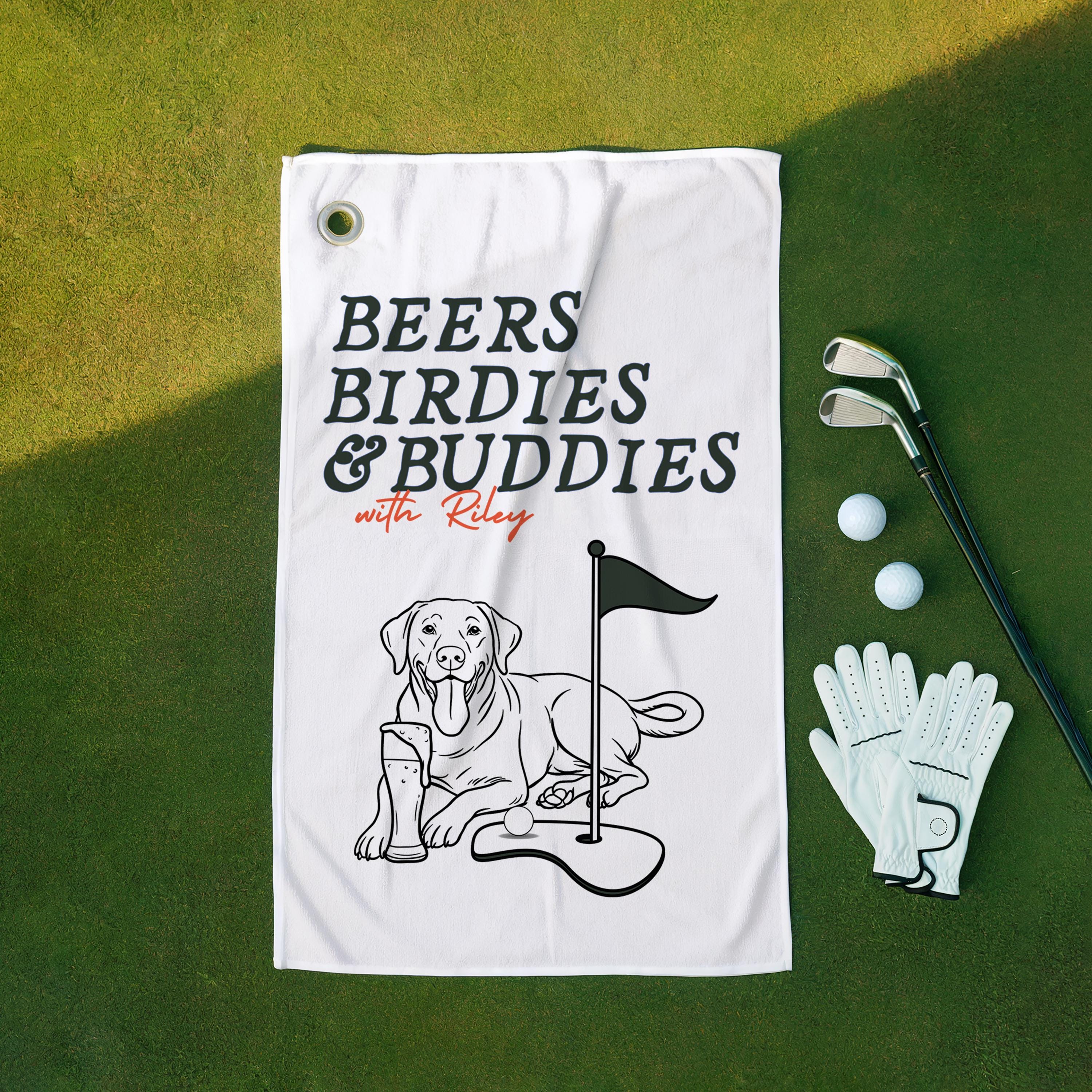 golf towel with dog on it