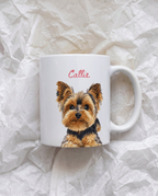Custom Pet Mug Dog Portrait Illustration with Name